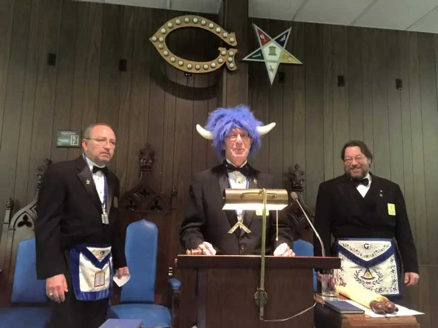 Lodge members in formal attire