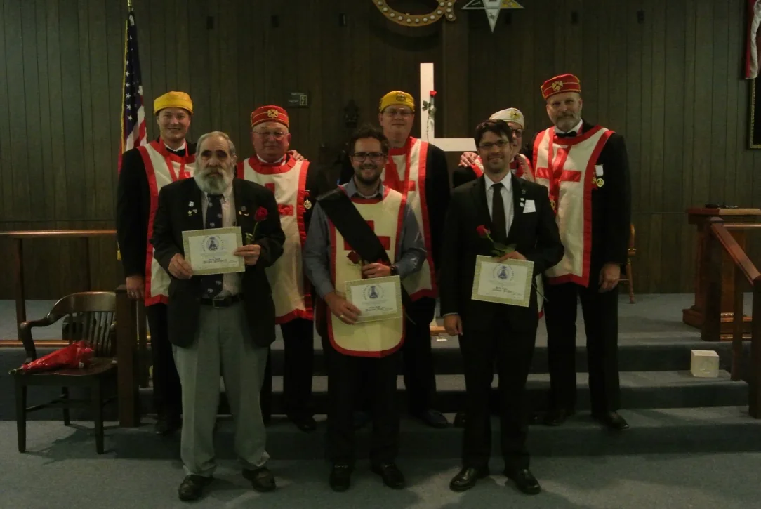 Lodge members during a ceremony