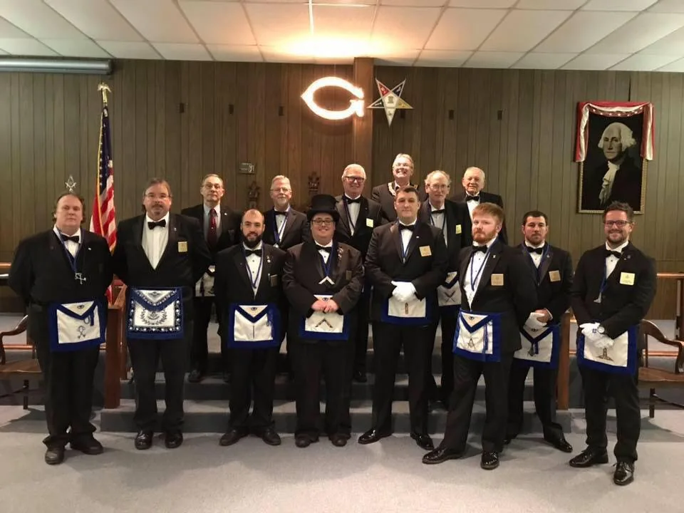 Lodge officers in a formal group portrait