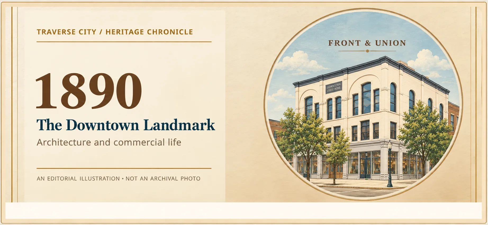 Editorial illustration for chapter 3: The Downtown Landmark