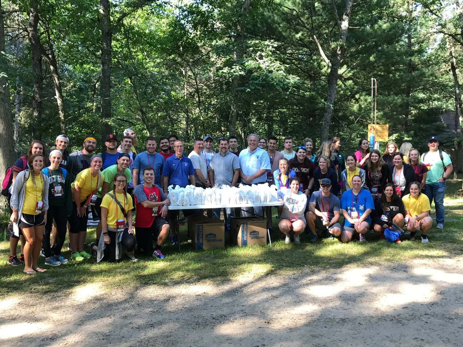 Group of volunteers outdoors